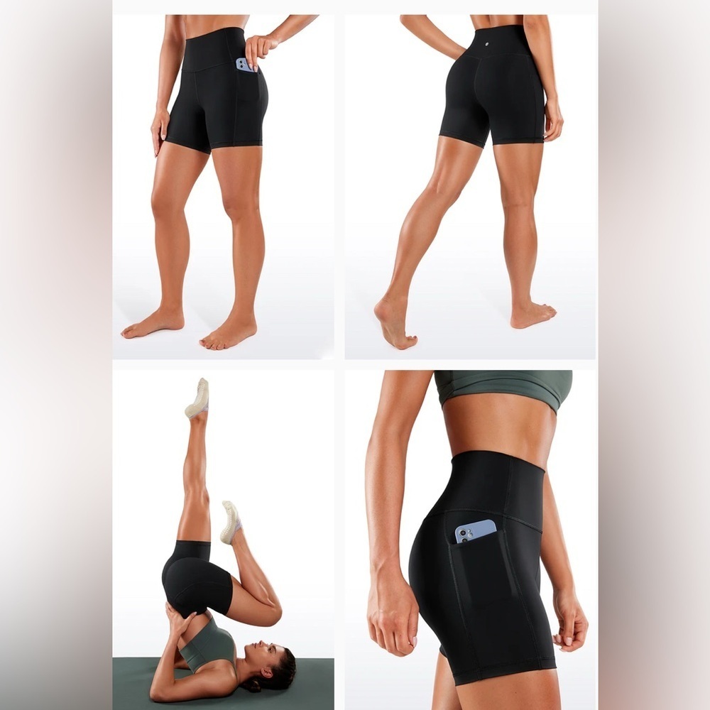 Crz Yoga Naked Feel pocket 5” biker shorts black